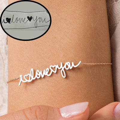 Personalized Christmas Gifts for her Custom Bracelet Actual handwriting