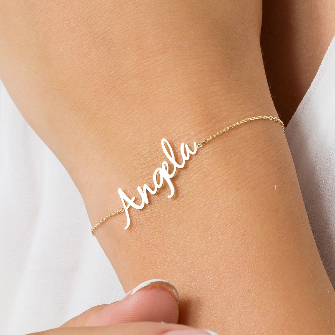 Amazon.com: Personalized Customized Name Bracelets for Women Customize  Unique Cuban Chain Custom Name Bracelet bangle ring set : Handmade Products